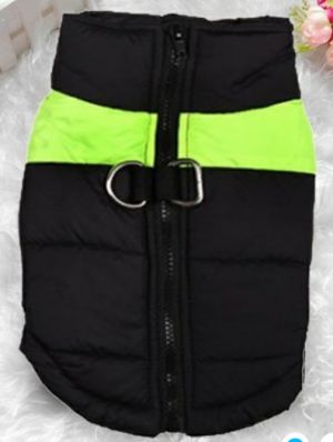 Zimní bunda černo-zelená svítivá- vel. XL